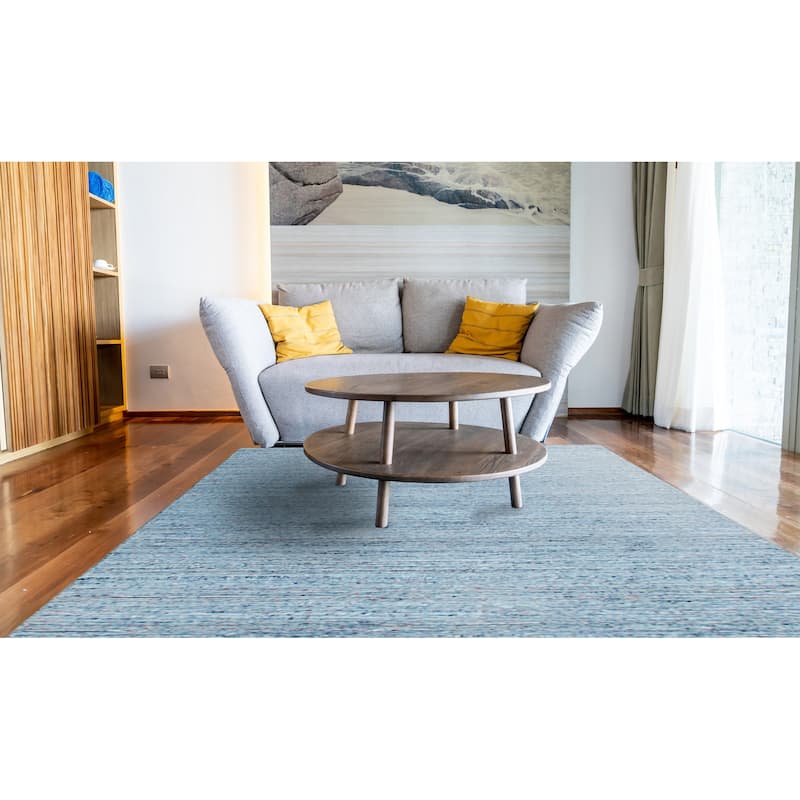 Blue Contemporary Solid Color Solid Area Rug - 3' x 5'