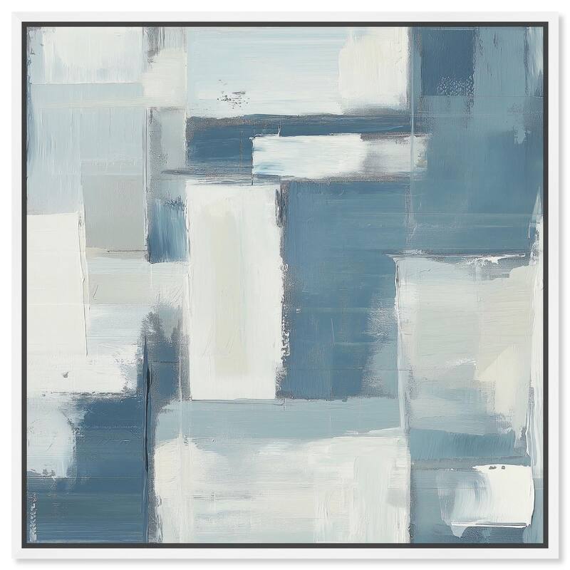 Deconstructed Blue III Canvas by Art Remedy - White - 40" x 40"