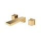 preview thumbnail 2 of 2, waterfall Brushed gold wall mount Dual Handle Bathroom Sink Faucets with Brass Pop up Overflow Drain - 5' x 11'