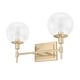 preview thumbnail 36 of 45, Hunter Xidane Vanity Wall Light - Bathroom, Mid Century Modern, Glam - Clear glass