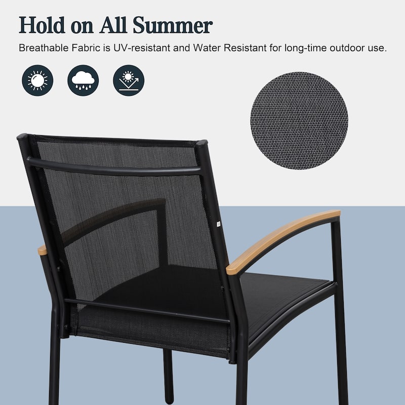 Futzca 3-Piece Patio Bistro Sets, Two Chairs with Coffee Table