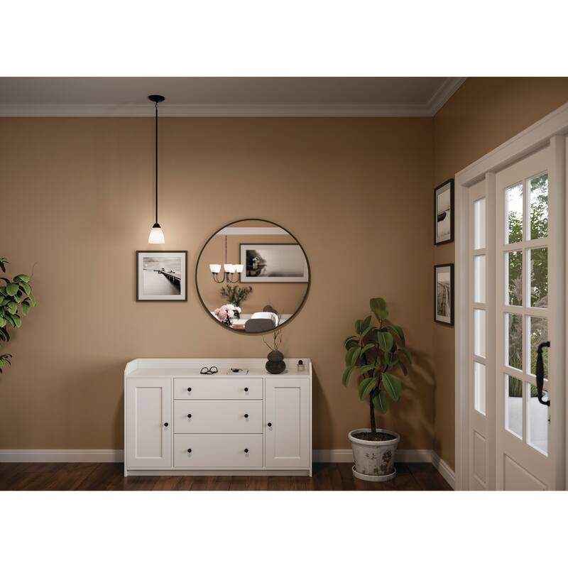 Kichler Lighting Jolie 1-Light Mini Pendant with Satin Etched Glass in Black