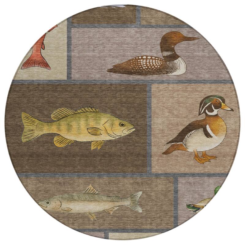 Machine Washable Indoor/ Outdoor Cabin Lodge Chantille Rug