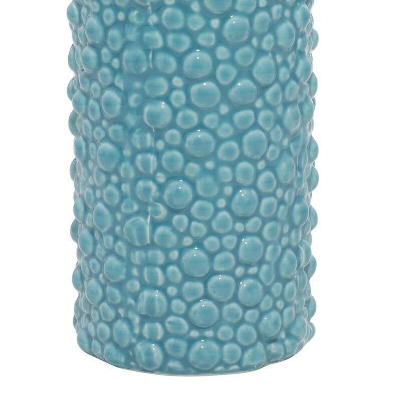 Ceramic Decorative Vase with Varying Patterns - Set of 3 Silver or Blue - Roche River Decor