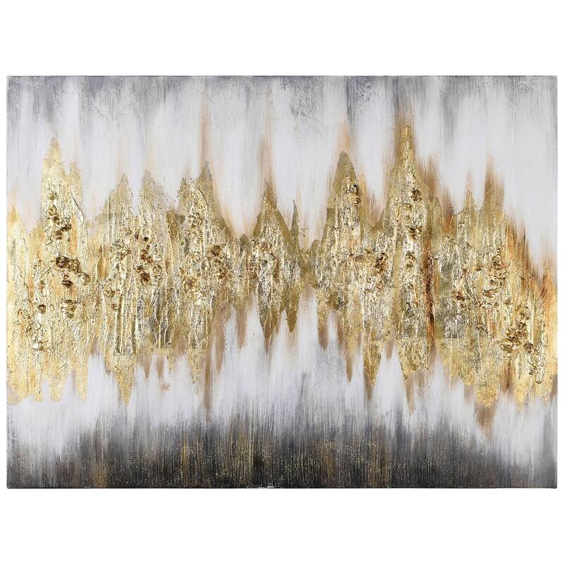 Gold Frequency Textured Hand Painted Wall Art with Gold Foil