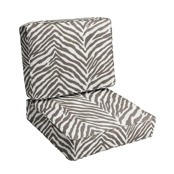 Sunbrella Grey Zebra Indoor Outdoor Cushion Set Corded 22 x 22 x 4 On Sale Bed Bath Beyond 31288313