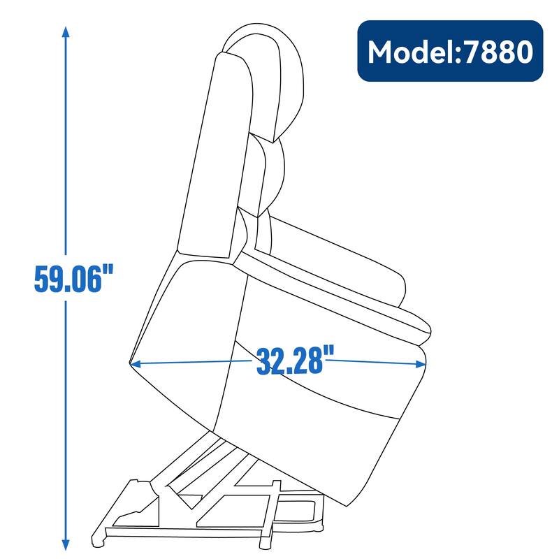 Dual Motor Power Lift Recliner Chair for Elderly, Leatheraire Lay Flat Lift Recliner Chair with Power-Remote, Heat and Massage