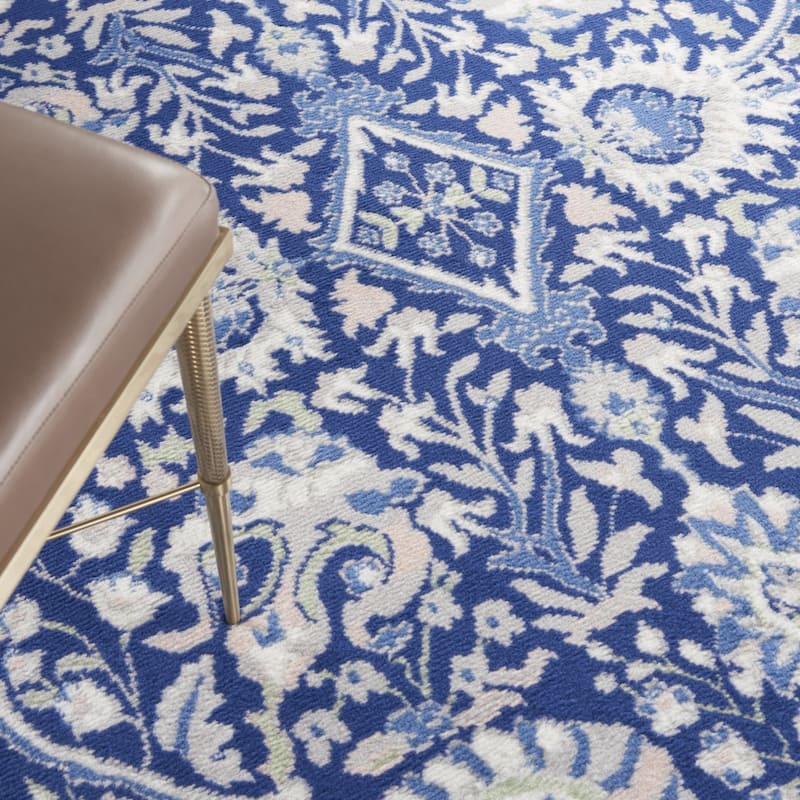 Power Loomed Geometric Floral Traditional Stain Resistant Area Rug - 60' X '60' X '0.39