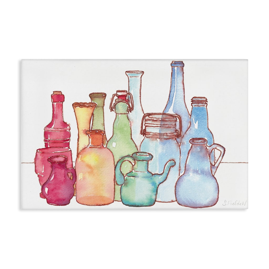 Stupell Colorful Vases Collection Canvas Wall Art Design By Stephanie Fielden