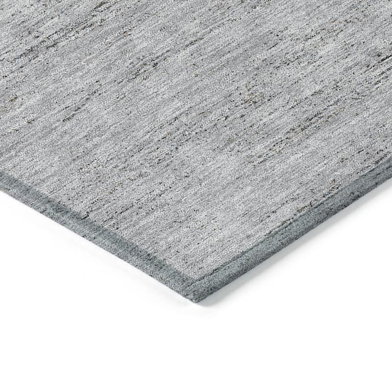 Machine Washable Indoor/ Outdoor Chantille Modern Border Rug