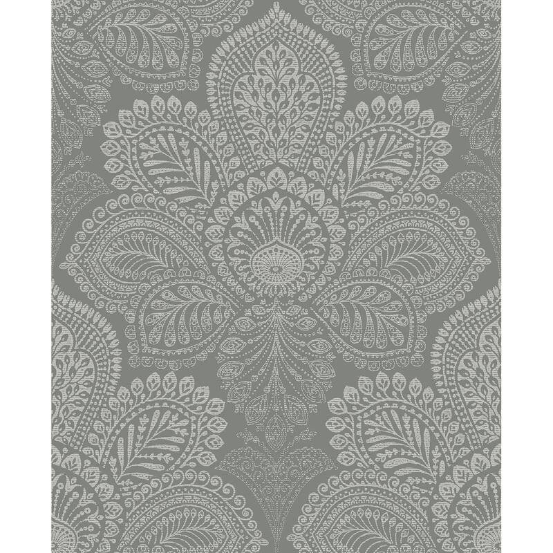 A-Street Prints Triumph Grey Medallion Wallpaper