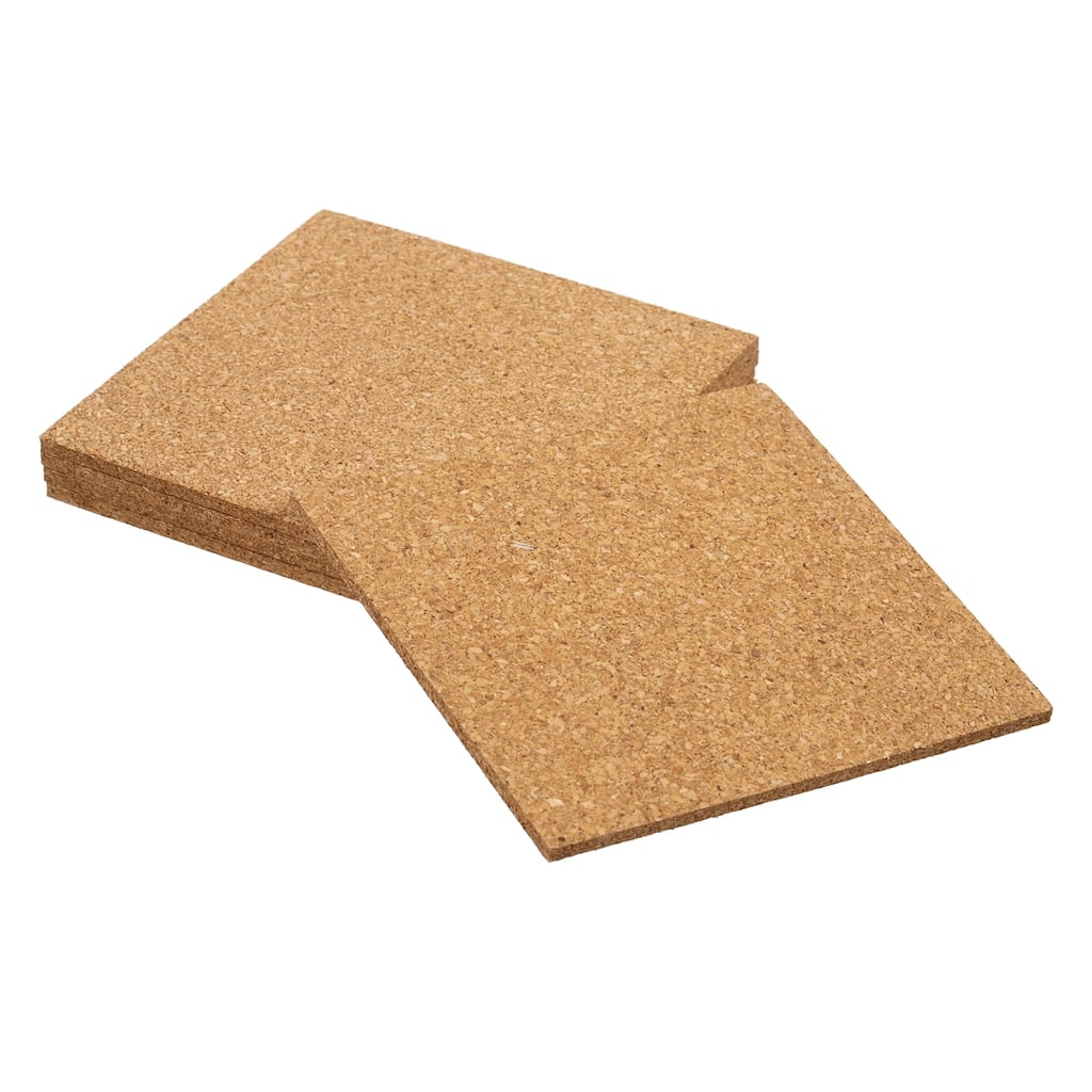 Self-Adhesive Cork, 3.74"x3.74"x3" Squares Cork Mat Coaster Backing Sheet - Brown