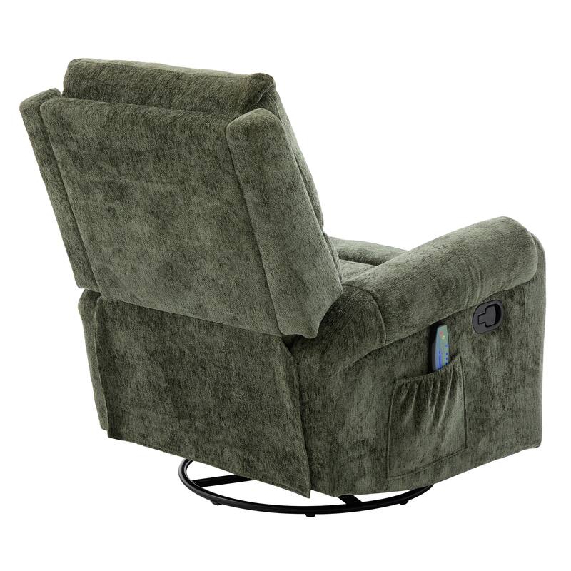 Manual Recliner Massage Recliner Chair Nursery Recliner Chair Swivel Rocker Recliner Sofa with a Side Storage Pocket