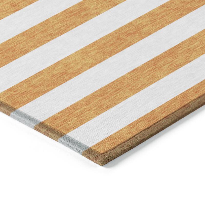 Alz Stripe Weather Resistant Blended Style Outdoor Rug