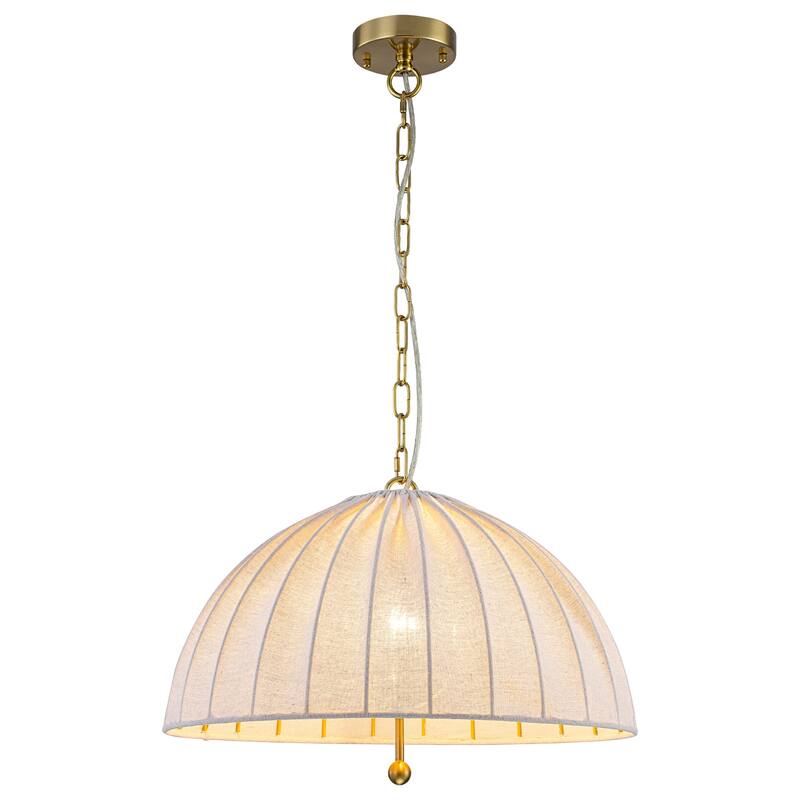 19.69" 1-Light Modern Hanging Pendant Light Fabric Shade Living Space - Dia.20-in