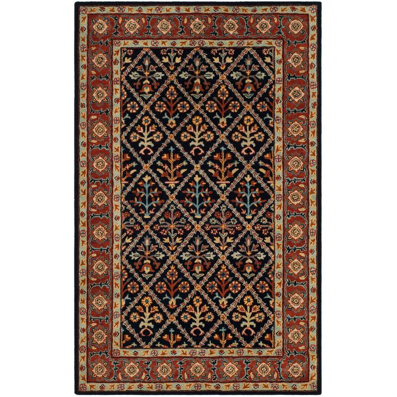 SAFAVIEH Handmade Heritage Overlapping Diamond Traditional Oriental Wool Rug