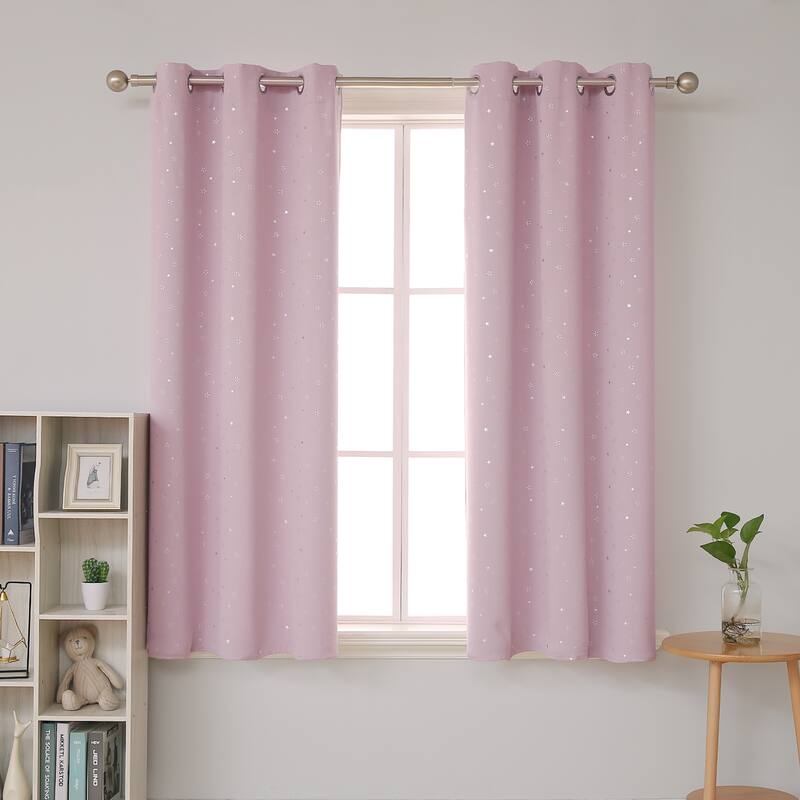 Deconovo Room Darkening Silver Star Curtains 2 Panel