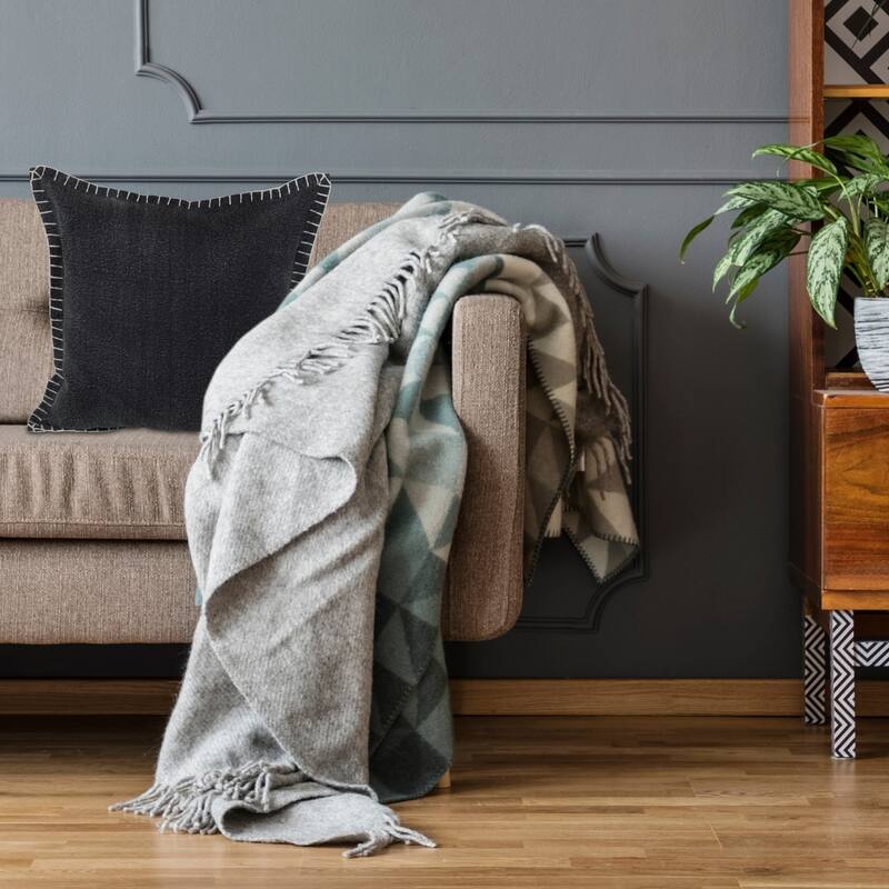 Sevita Guapo Casual Solid Stitched Edge Cotton Throw Pillow