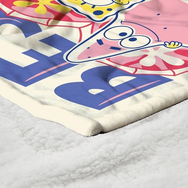 Nickelodeon Spongebob Squarepants Valentine's Day Silk Touch Sherpa Throw Blanket