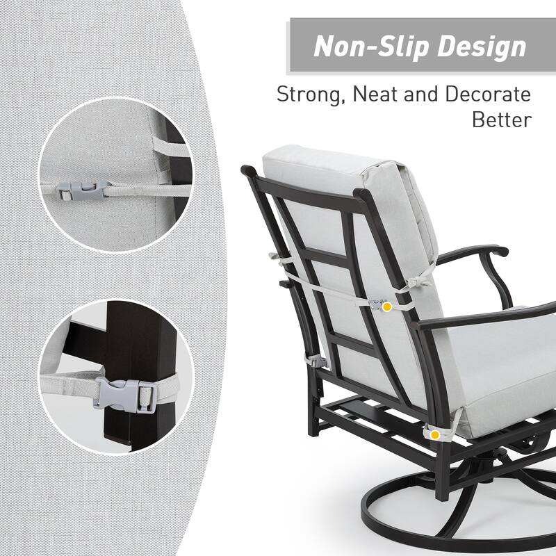 Aoodor Patio High Back Chair Cushions Set of 2