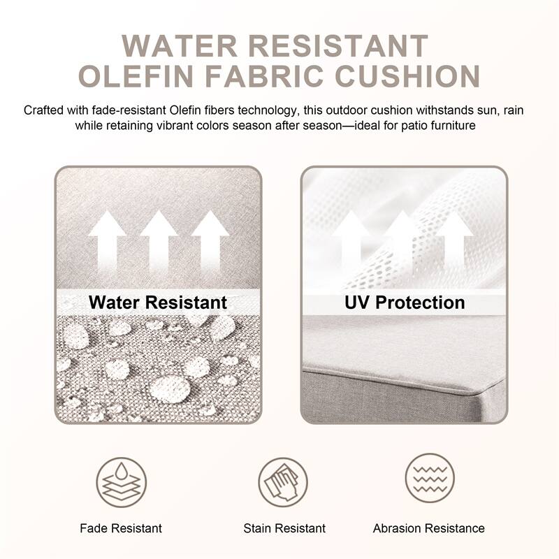 Pocassy 24x24x6 Inch Thick Cushions Pillows Indoor Outdoor Deep Seat Water & Fade Resistant - 5 Set