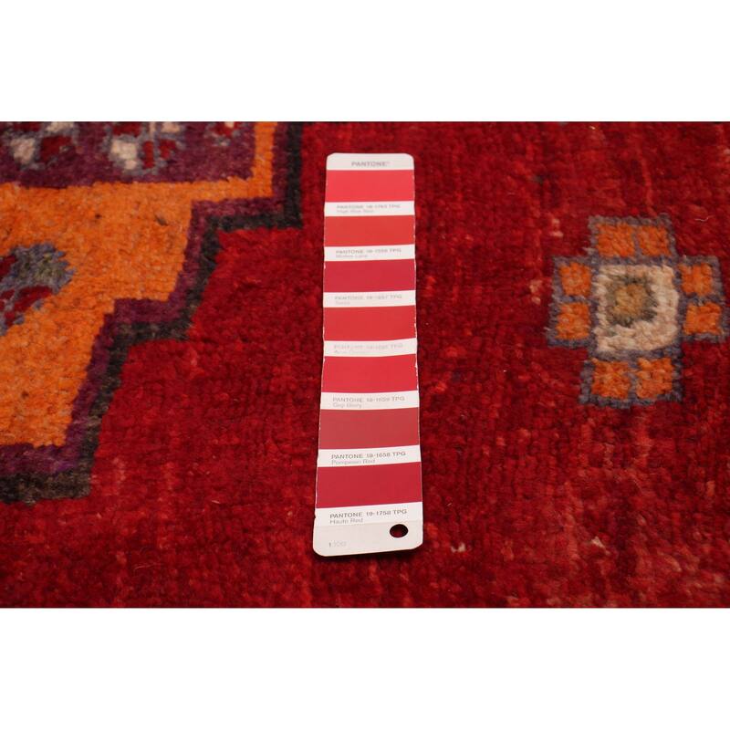 ECARPETGALLERY Hand-knotted Melis Vintage Red Wool Rug - 3'4 x 11'11