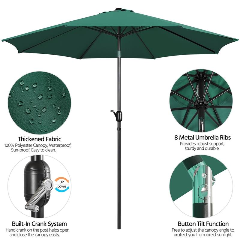Yaheetech 10FT Patio Umbrella Outdoor Umbrella for Garden, Deck, Backyard, Pool, Beach