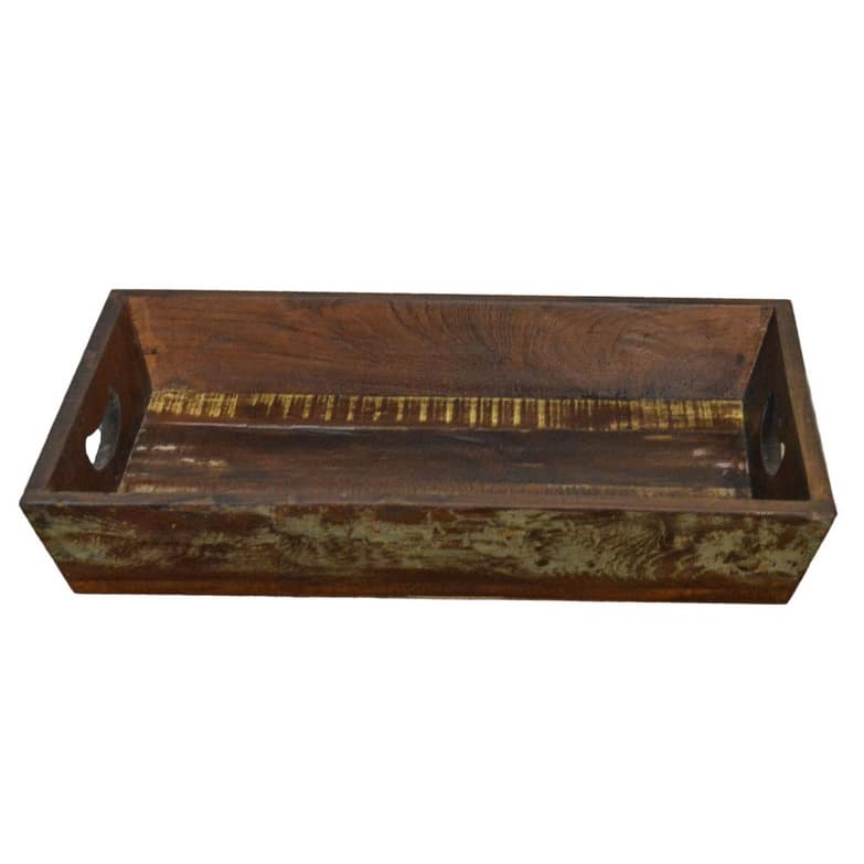 Solid wood Reclaimed 18 inch farmhouse serving tray, also used as decorative tray