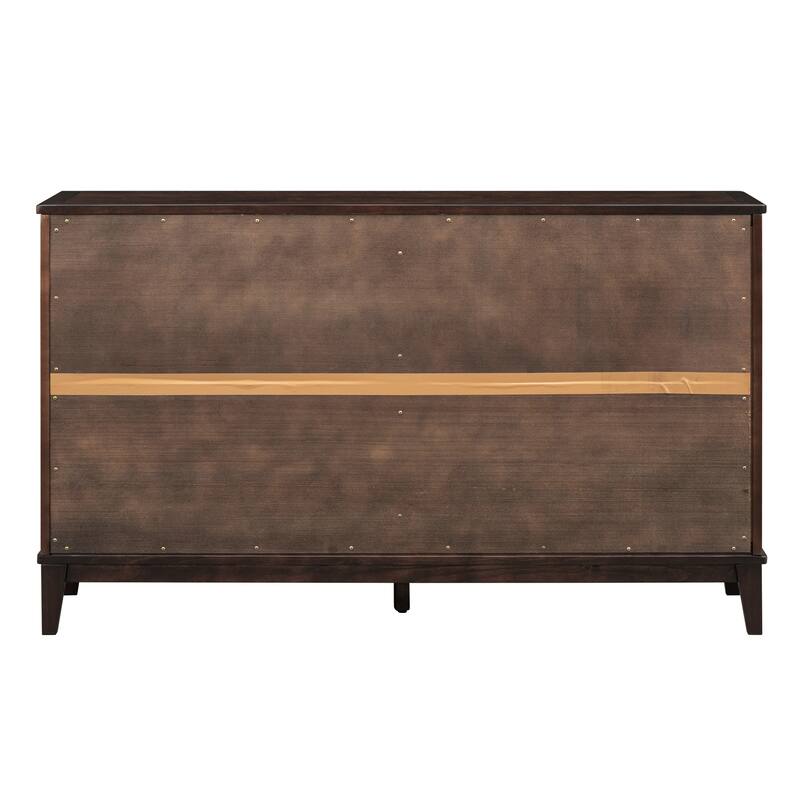 Sideboard with 4 Door Large Storage Buffet with Adjustable Shelves and Metal Handles for Kitchen