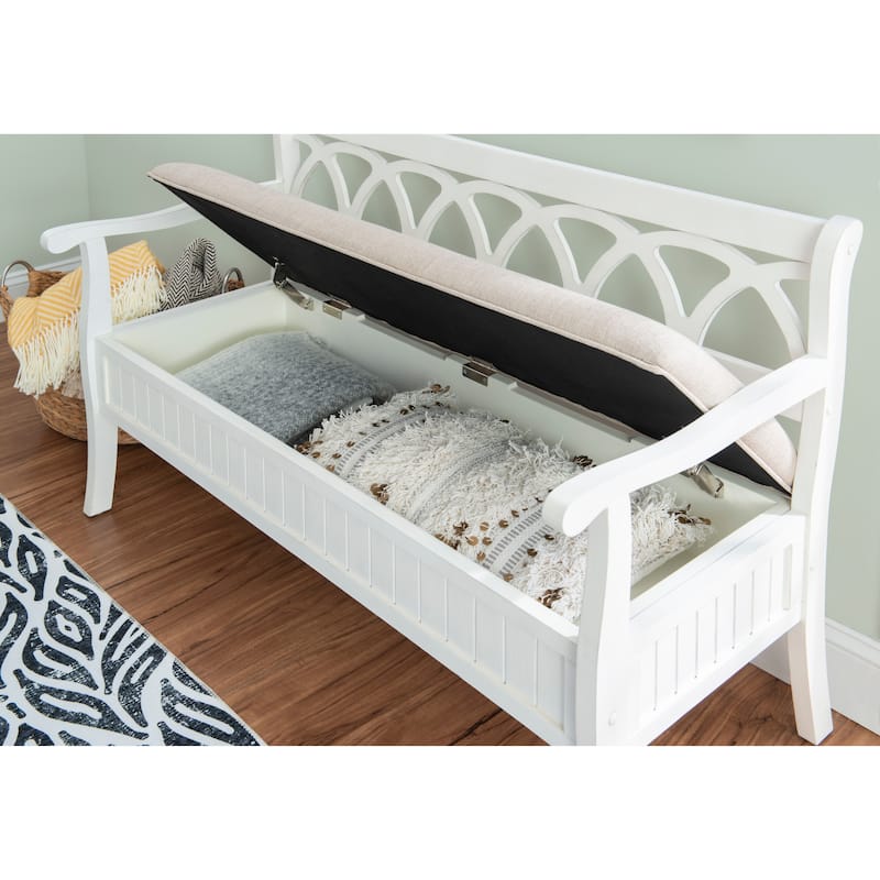 Linon Elliana Flip Top Entryway Storage Bench