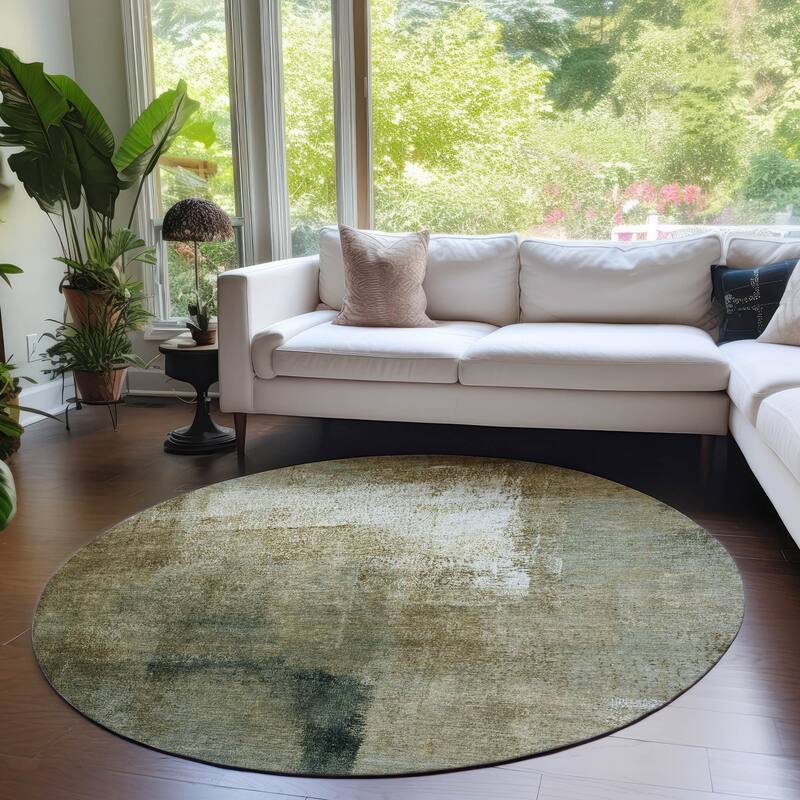 Machine Washable Indoor/ Outdoor Chantille Solid Ombre Rug