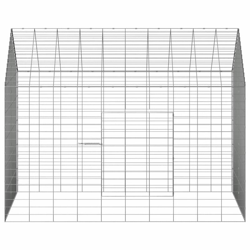 vidaXL Rabbit Cage Silver 400 x 78 x 78 cm Galvanised Steel