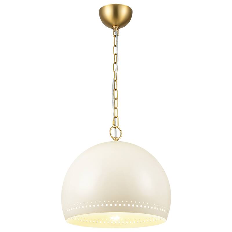 1-Light Modern Black/White Dome Pendant Kitchen Island Light