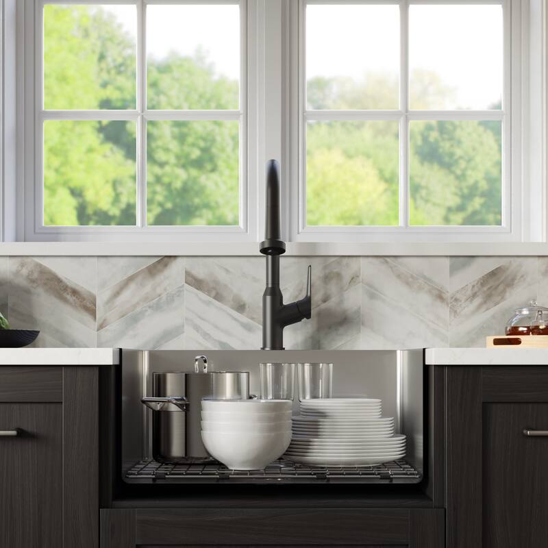 Karran Top Mount Stainless Steel 25 in. 16-Gauge Drop-In Single Bowl Kitchen Sink Kit