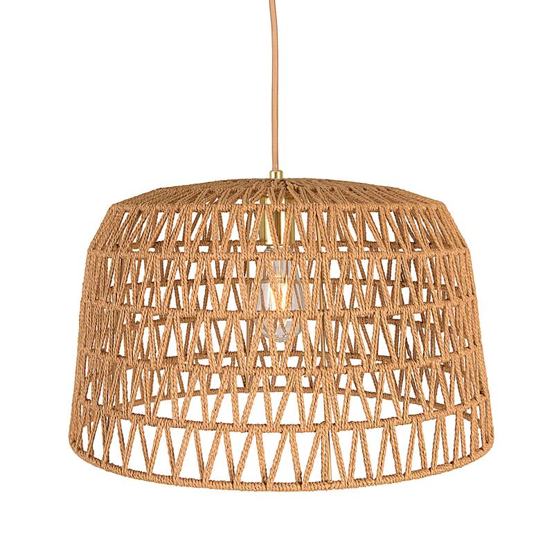 Open Weave Metal and Paper Rope Ceiling Light