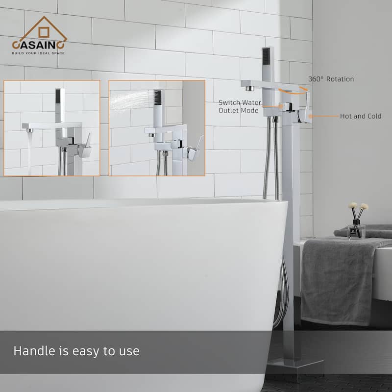 CASAINC Freestanding Single Handle Bathtub Faucet with CUPC Certification
