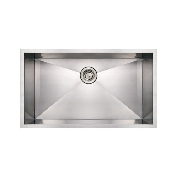 Whitehaus WHNCM3219 Commercial Single Bowl Undermount Sink - Brushed Stainless Steel