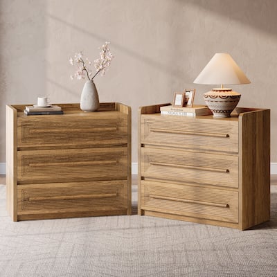 32" Wide Oversized Nightstand with 3 Drawers