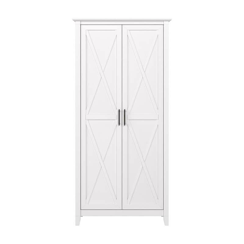 Key West Tall Storage Cabinet with Doors and Shelves by Bush Furniture