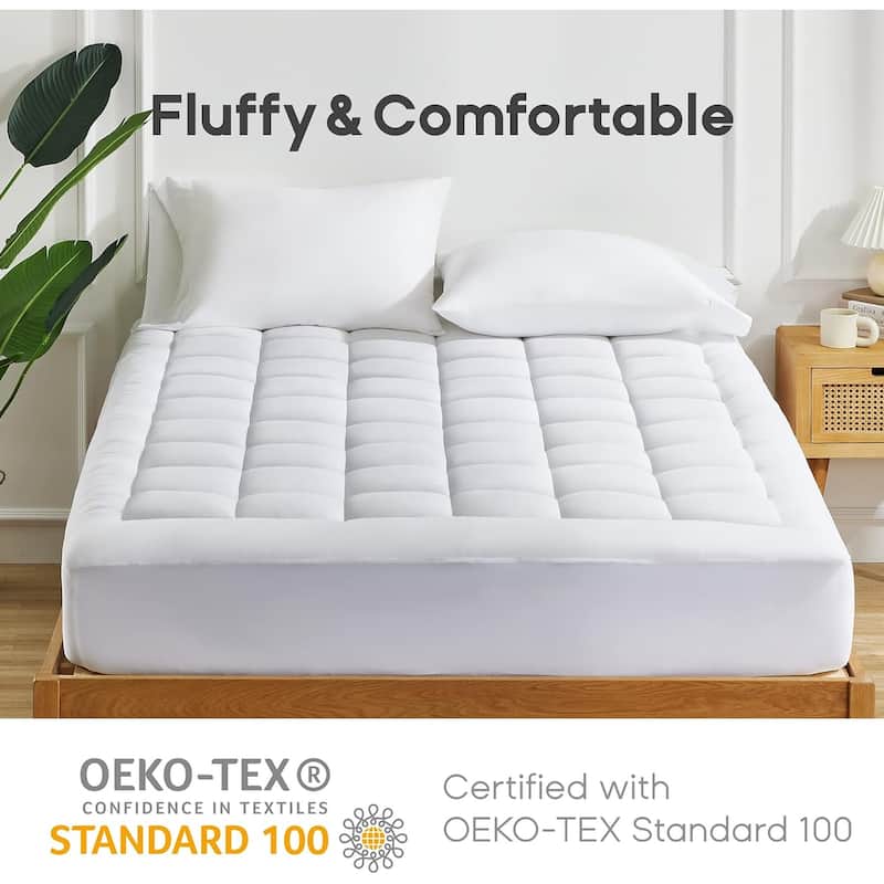 SONIVE Quilted Mattress Pad Soft and fluffy with Down Alternative Fill