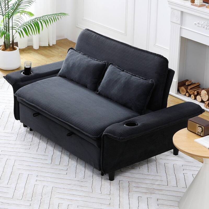 Striped Fabric Multifunctional Sofa Bed