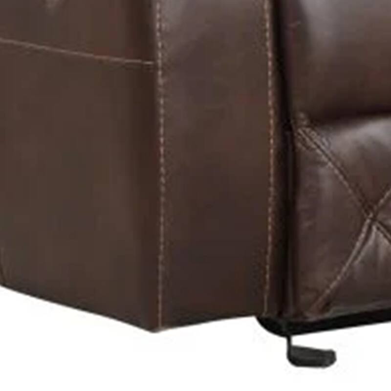 Kesy Manual Glider Recliner Chair, Pillow Top Arms, Brown Faux Leather