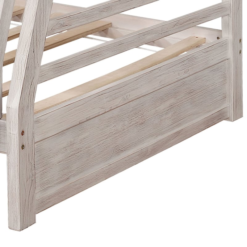 Cude Modern Twin over Full Solid Wood Bunk Bed Set by Furniture of America