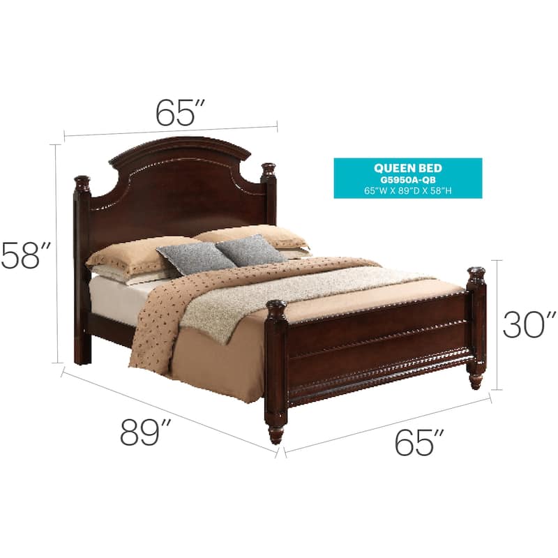 Cappuccino Queen Bed with Sleek Frame and Warm Finish, Stylish Bedroom Furniture for Modern Comfort and Elegance