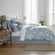 preview thumbnail 2 of 13, Elwood Cornflower Blue Cotton Comforter Set 8 Piece