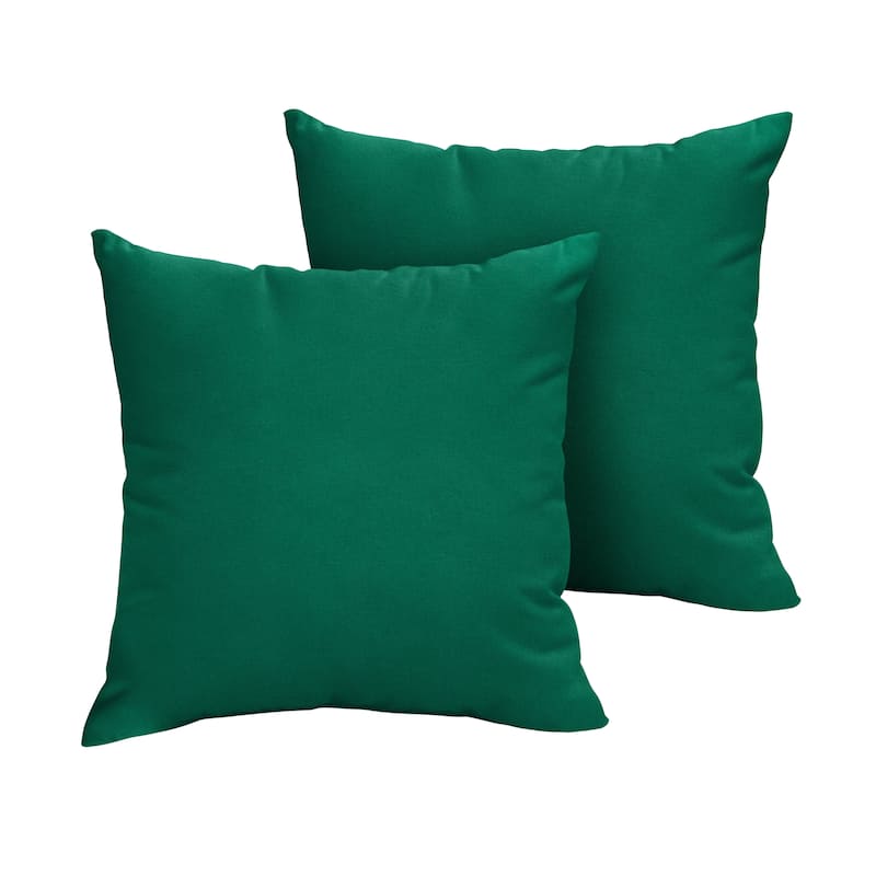 Sorra Home Sunbrella Outdoor Knife Edge Pillow Set of 2 - Canvas Forest Green