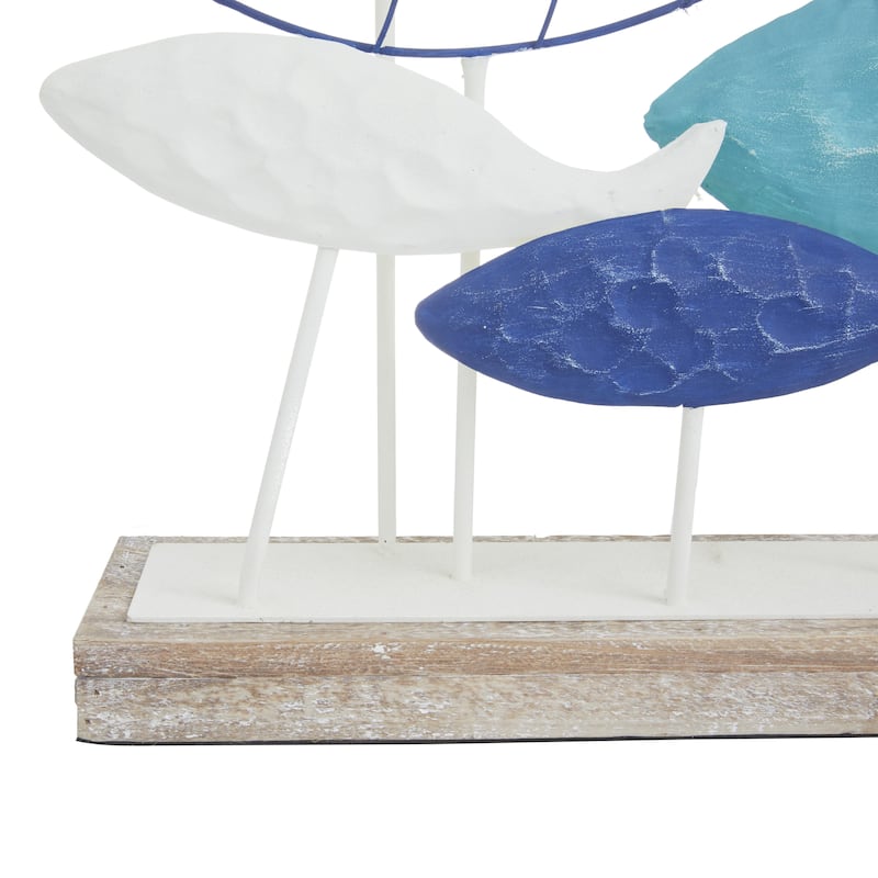 Metal Fish Decorative Sculpture - Blue - Roche River Decor