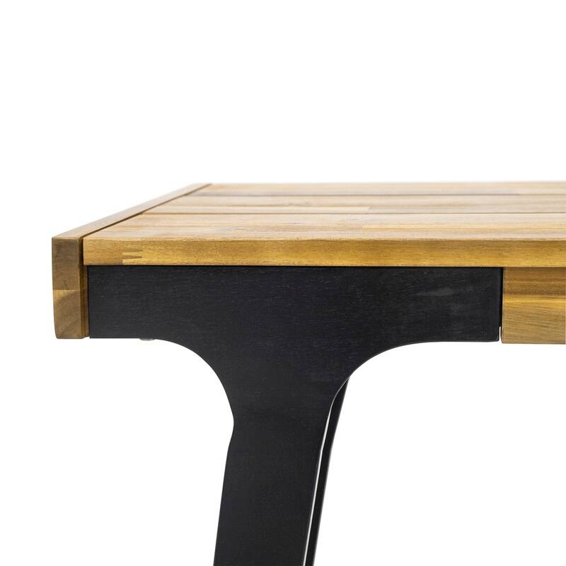 Modern Acacia Wood Dining Bench (Set of 2) - Weather-Resistant Outdoor/Indoor Seating