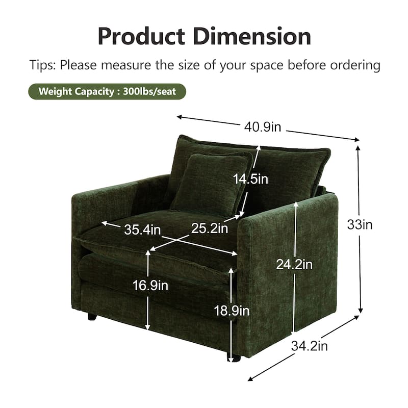 Cloud Chenille Upholstered Modular Sectional Sofa with DIY Combination Design