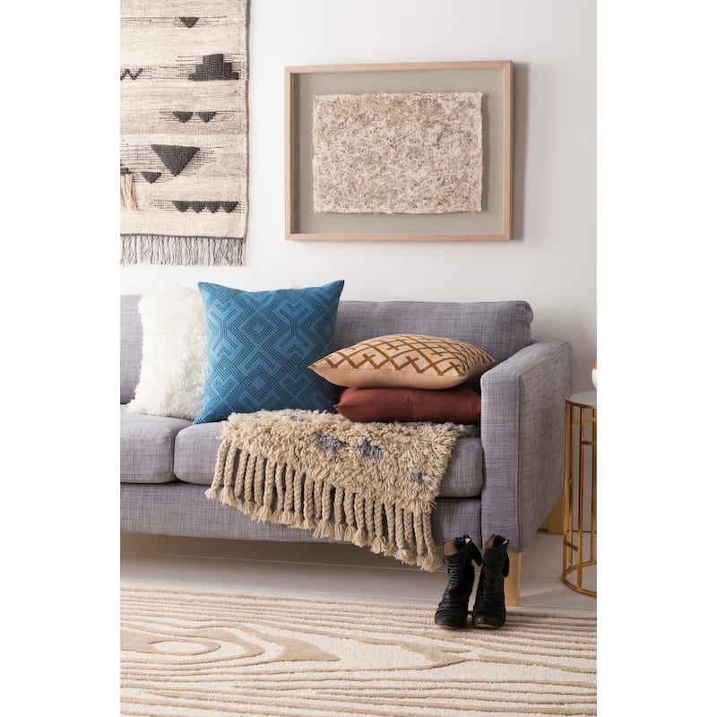 Decorative Asbury Denim 18-inch Throw Pillow Cover